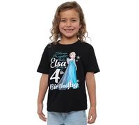 Disney Frozen Frozen Bright Like Elsa 4th Birthday Girls T Shirt Camiseta, Negro, 5-6 años para Niñas