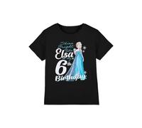 Disney Frozen Frozen Bright Like Elsa 6th Birthday Girls T Shirt Camiseta, Negro, 9-10 años para Niñas