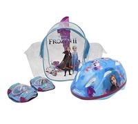 Disney Frozen II - Juego de protección para Bicicleta Infantil (Casco de Bicicleta de 52 a 56 cm, Rodilleras y Coderas y Bolsa de Transporte)