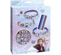 Disney Frozen - Juego de pulsera con 3 pulseras y 18 colgantes | 3 pulseras con 18 abalorios intercambiables de Frozen para personalizar tu propio diseño.