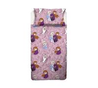 Disney Frozen - Juego de sábanas para Cama Individual de una Plaza de Franela de algodón Puro, sábana encimera + Bajera con Esquinas + Funda de Almohada