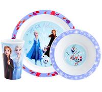 Disney Frozen Kids - Juego de vajilla reutilizable de 3 piezas, plato y cuenco de polipropileno para niños, juego de vaso y vajilla para comidas - para 36 meses en adelante