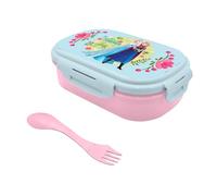 Disney Frozen Kit de Almuerzo, Porta Alimentos Infantil para Colegio, Incluye Fiambrera Sandwichera y Cubierto Tenedor, Porta Merienda Reutilizable para Niñas
