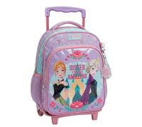 Disney Frozen - Mochila con ruedas para jardín de infantes | Frozen Anna & Elsa ''Sister You are Amazing'' mochila escolar con 2 compartimentos para niñas