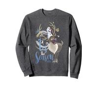 Disney Frozen Navidad Olaf and Sven 'Tis The Season Sudadera, Unisex para adultos, Jaspeado Oscuro, XL