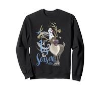 Disney Frozen Navidad Olaf and Sven 'Tis The Season Sudadera, Unisex para adultos, Negro, S