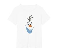 Disney Frozen Olaf Big Face Cartoon Camiseta, Mujer tallas grandes, Blanco, 6XL Grande