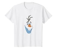 Disney Frozen Olaf Big Face Cartoon Camiseta, Niños, Blanco, 4 años