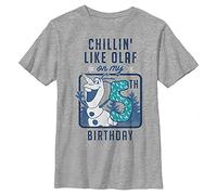 Disney Frozen Olaf Birthday 5 Boy's Crew Tee, Athletic Heather, Large
