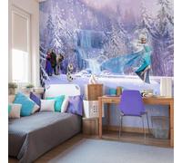 Disney Frozen Papel Pintado Mural 368x254cm Elsa Anna Kristoff Azul Niños Room