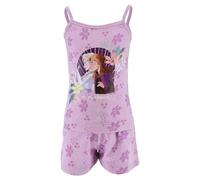 Disney Frozen Pijama para Niña, Conjunto 2 Piezas Diseño Elsa Anna y Bruni Pijama Algodón Suave, Camiseta y Pantalón Corto, Talla 8 Años - Lila