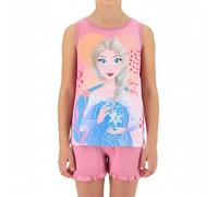 Disney Frozen Pijama para Niña, Conjunto 2 Piezas Diseño Reina Elsa Pijama Algodón Suave, Camiseta y Pantalón Corto, Talla 8 Años | Rosa
