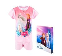 Disney Frozen Pijamas para Niñas, Diseño Elsa y Anna Camiseta y Pantalón Corto Conjunto 2 Piezas para Niñas, Tallas 3 a 8 Años (FR/ES, Edad, 6 años, Regular, Rosa Claro)