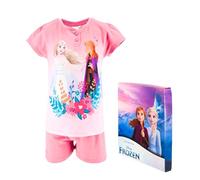 Disney Frozen Pijamas para Niñas, Diseño Elsa y Anna Camiseta y Pantalón Corto Conjunto 2 Piezas para Niñas, Tallas 3 a 8 Años (FR/ES, Edad, 8 años, Regular, Rosa)