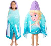 Disney Frozen Poncho Toalla Niña con Capucha 2-6 Años, 100% Algodón Toalla Poncho con Capucha Infantil, para Natación Ducha Piscina Playa y Baño con Capucha, Idea de Regalo para Niña (Azul Frozen)