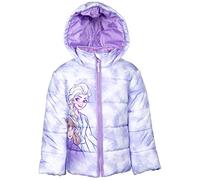 Disney Frozen Princess Anna Elsa Little Girls Zip Up Puffer Jacket Purple 7-8