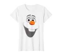 Disney Frozen - Retrato de cara grande de Olaf Camiseta, Mujer, Blanco, S