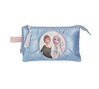 Disney Frozen Seek Courage Estuche Triple Azul 22x12x5 cms Poliéster