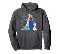 Disney Frozen Sisters Sudadera con Capucha, Unisex para Adultos, Jaspeado Oscuro, L