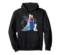 Disney Frozen Sisters Sudadera con Capucha, Unisex para Adultos, Negro, S