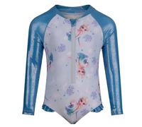Disney Frozen Traje de baño, Traje de baño para niñas con Mangas largas, Elsa, 6-7 años, Azul