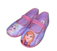 DISNEY FROZEN Zapatillas de estar por casa para niña de 2 a 8 años, zapatillas cálidas con diseño de Anna y Elsa, zapatos cómodos para la guardería, la reina de hielo, zapatos informales con