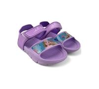 Disney Frozen - Zapatillas de estar por casa para niña, diseño de Frozen Elsa Anna, para playa, piscina, piscina, jardín, talla 22-32, Sandalias moradas, 32/33 EU