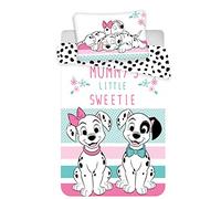 Disney - Funda nórdica para bebé, 101 dálmatas, 100% algodón, Funda de edredón de 100 x 135 cm, Funda de Almohada de 40 x 60 cm