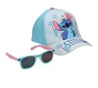 Disney Gafas de sol y gorra de béisbol para niños, gorra de sol ligera UV400, gafas de sol infantiles para vacaciones en la playa, Stitch - Azul