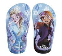 Disney Girls Frozen Anna and Elsa - Thong Summer Flip Flop Sandals With Heel Strap (Size 7-8 Toddler)