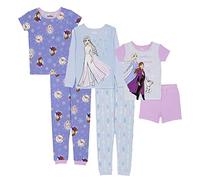 Disney Girls' Frozen | Princess | Minnie Mouse 6-Piece Snug-fit Cotton Pajamas Set, Multicolor, 8