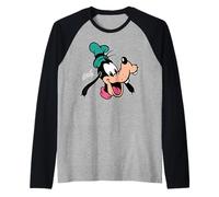 Disney Goofy Big Face Retro Character Trip Matching Camiseta Manga Raglan