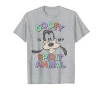 Disney Goofy My Spirit Animal Camiseta, Hombre, Gris Jaspeado, S