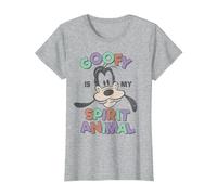 Disney Goofy My Spirit Animal Camiseta, Mujer, Gris Jaspeado, S