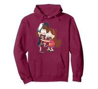 Disney Gravity Falls Dipper and Mabel Pines Sudadera con Capucha, Unisex para adultos, Granate, M