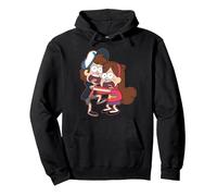 Disney Gravity Falls Dipper and Mabel Pines Sudadera con Capucha, Unisex para adultos, Negro, M