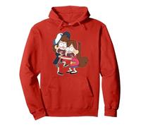 Disney Gravity Falls Dipper and Mabel Pines Sudadera con Capucha, Unisex para adultos, Rojo, S