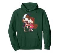 Disney Gravity Falls Dipper and Mabel Pines Sudadera con Capucha, Unisex para adultos, Verde Bosque, S