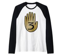 Disney Gravity Falls Journal #3 Hand Official Disney Channel Camiseta Manga Raglan