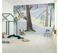 Disney Guardería Papel Pintado Grueso 400x280cm Dumbo Gris Violeta Pared Mural