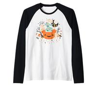 Disney Halloween Mickey Mouse Pumpkin Cauldron & Ghost Pals Camiseta Manga Raglan