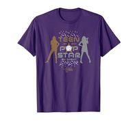 Disney Hannah Montana Teen by Day, Pop Star by Night - Camiseta Camiseta, Hombre, Morado, S