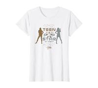 Disney Hannah Montana Teen by Day, Pop Star by Night - Camiseta Camiseta, Mujer, Blanco, M
