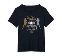 Disney Hannah Montana Teen by Day, Pop Star by Night - Camiseta Camiseta, Mujer tallas grandes, Negro, 2XL Grande