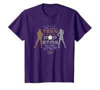 Disney Hannah Montana Teen by Day, Pop Star by Night - Camiseta Camiseta, Niños, Morado, 2 años