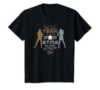 Disney Hannah Montana Teen by Day, Pop Star by Night - Camiseta Camiseta, Niños, Negro, 10 años