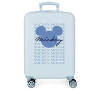 Disney Have a Good Time Mickey Signature Maleta de Cabina Azul 38x55x20 cms Rígida ABS Cierre de combinación Lateral 35L 2 kgs 4 Ruedas Dobles Equipaje Mano