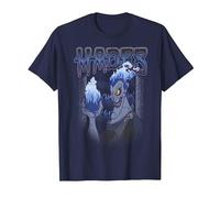 Disney Hercules Hades Flame Portrait Camiseta, Hombre, Azul Marino, L