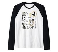 Disney Hocus Pocus Binx & Bows Coquette Collage Halloween Camiseta Manga Raglan