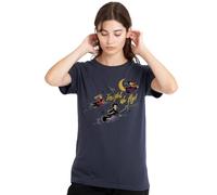 Hocus Pocus Sanderson Sisters Tonight We Fly Ladies T Shirt, Deep Navy Camiseta, Azul Marino Profundo, L para Mujer